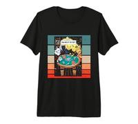 Cat Poker Pesce umoristico Come Chips Poker Night Animali Maglietta Premium