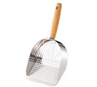 Cat Poop Shovel, Cat Litter Scoop, Stainless Steel Ergonomic Long Handle Grip Multi-Use Sifter, Removal Cleaning Tool for Home, Travel, Indoor Use, Metal, 1 Piece