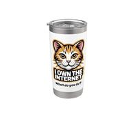 Cat possiede Internet - Cosa fai? Bicchiere termico in acciaio inox doppia parete