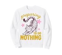 Cat Preparing To Do Nothing Funny Lazy Relaxation Humor Felpa