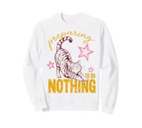 Cat Preparing To Do Nothing Funny Lazy Relaxation Humor Felpa
