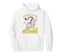 Cat Preparing To Do Nothing Funny Lazy Relaxation Humor Felpa con Cappuccio