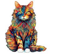 CAT PUALLE - 21x26cm Creative Wooden Animal Forme puzzle| Un unico puzzledi gatti puzzleper adolescenti per adulti, divertente idea regalo di addestramento al cervello, rilassante gioco di puzzlep