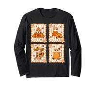 Cat Pumpkin Fall Coffee Cozy Autumn Aesthetic Maglia a Manica