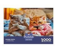 Cat Puzzle 1000 Pièces Pour Adultes Et Enfants À Partir De 12 Ans Jeu De Patience Et De Réflexion Cute Kitten Divertissement Créatif Cadeau Classiques Décoration De La Maison 70x50cm/1000pcs