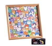 Cat Puzzle - Cartoon Kitten Jigsaw Puzzle, Educational Coloring Toy Set, Sturdy Durablee Material, Engaging Interactive Play Activity | Promotes Learning Creativity, Fun Hands On Entertainment Kids