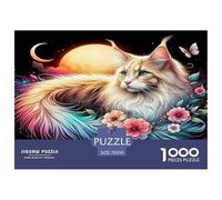 Cat Puzzle De 1000 Pièces Pour Adultes Et Enfants Dès 14 Ans Jeu Cadeau Unique Cute Kitten Divertissement Créatif Cadeau Classiques Décoration De La Maison 70x50cm/1000pcs