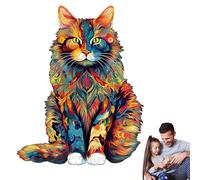 Cat Puzzle - Stuple Shape Yigsaw, Puzzle in Legno Artistico | artigianato complesso con dettagli colorati per La del Cervello, la messa a fuoco mentale, l'attività di Collegamento Divertente,