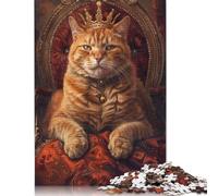 Cat Queen Crown Throne Jigsaw Puzzle Impossible 1000 Pezzi Decorazione Per La Casa. Giochi Rilassamento E Intelligence Per Adulti E Ragazzi Da 14 Anni 1000pcs (38x26cm)
