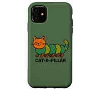 Cat R Pillar Caterpillar Cat art simpatico e divertente gatto Custodia per iPhone 11