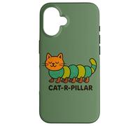 Cat R Pillar Caterpillar Cat art simpatico e divertente gatto Custodia per iPhone 16