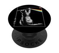 Cat Rainbow Prism Arte Giapponese - Spettro di Luce Minimalista PopSockets PopGrip Adesivo