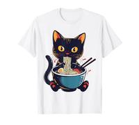 Cat Ramen Japanese Funny Graphic Tees Kawaii Cat Anime Gifts Maglietta