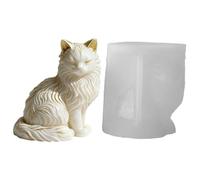 Cat Resin Mold - Pet Soap Making Block, Thick Durable Texture, Sitting Animal Clay Template | Epoxy Casting Supplies Kit For Crafting Desk Figurines Gypsum Candle Holders Tabletop