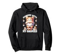 Cat Retirement Gnome For Women And Men With Cats And Books Felpa con Cappuccio