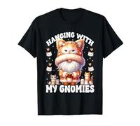 Cat Retirement Gnome For Women And Men With Cats And Books Maglietta