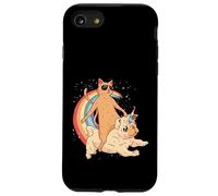 Cat Riding A Pug Dog Unicorno - Divertente cane gatto amante unicorno Custodia per iPhone SE (2020) / 7 / 8