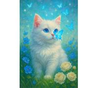 Cat Rose 500 Piece Jigsaw Puzzles for Adults, Colourful, Challenging & Brainteasing Adult puzzles 500 Pieces Butterfly, Fun jigsaws for The Whole Family 20x15 inch