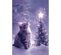 Cat’s Christmas Wonder: A Magical Holiday Journal: A Cozy Notebook Featuring a Realistic Cat, Sparkling Snow Tree, and Starlit Sky