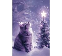 Cat’s Christmas Wonder: A Magical Holiday Journal: A Cozy Notebook Featuring a Realistic Cat, Sparkling Snow Tree, and Starlit Sky