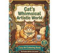 Cat’s Whimsical Artistic World: A Cozy Art Coloring Book for Cat Lovers: Bold and Easy Minimalist Designs with Funny Felines for Mindful Relaxation