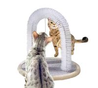 Cat Self Groomer Arch Brush - Interactive Grooming Toy with Scratching Pad, Durable Bristles, Pet Accessory for Small Medium Large Cats, Indoor Massage & Shedding Control