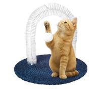 Cat Self Groomer - Self Grooming Arch Brush | Shedding Tool & Hair Remover | Massage Arch With Scratch Pad & Interactive Toy | Furniture Protector For Indoor Cats & Kittens