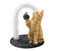 Cat Self Groomer - Self Grooming Arch Brush | Shedding Tool & Hair Remover | Massage Arch With Scratch Pad & Interactive Toy | Furniture Protector For Indoor Cats & Kittens