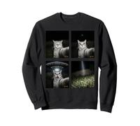 Cat Selfie Alien UFO Divertente Incontro Design Felpa