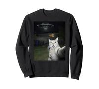 Cat Selfie Alien UFO Divertente Incontro Felpa