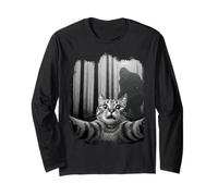 Cat Selfie Con Bigfoot Sasquatc Crede Nei Criptidi Maglia a Manica