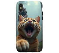 Cat Selfie Con Dinosauro - Panico Giurassico Custodia per iPhone X/XS