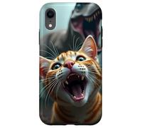 Cat Selfie Con Dinosauro - Panico Giurassico Custodia per iPhone XR