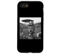 Cat Selfie con UFO alieno 4 luglio Cat USA Regali per gli uomini Custodia per iPhone SE (2020) / 7 / 8