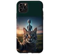 Cat Selfie with Alien on the Back Funny for Kids Teens Adult Custodia per iPhone 11 Pro Max