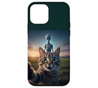 Cat Selfie with Alien on the Back Funny for Kids Teens Adult Custodia per iPhone 12 mini