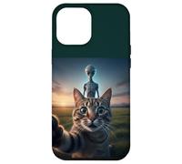 Cat Selfie with Alien on the Back Funny for Kids Teens Adult Custodia per iPhone 12 Pro Max