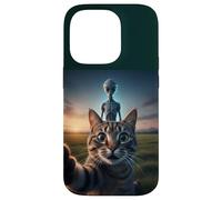 Cat Selfie with Alien on the Back Funny for Kids Teens Adult Custodia per iPhone 14 Pro