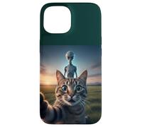 Cat Selfie with Alien on the Back Funny for Kids Teens Adult Custodia per iPhone 15