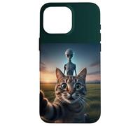 Cat Selfie with Alien on the Back Funny for Kids Teens Adult Custodia per iPhone 16 Pro Max