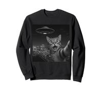 Cat Selfie With Alien UFO Shirt Las Vegas Cat UFO Invasion Felpa