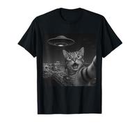 Cat Selfie With Alien UFO Shirt Las Vegas Cat UFO Invasion Maglietta