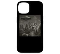 Cat Selfie With Alien UFO Shirt Los Angeles Cat UFO Invasion Custodia per iPhone 13