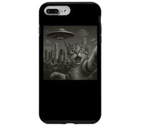 Cat Selfie With Alien UFO Shirt Los Angeles Cat UFO Invasion Custodia per iPhone 7 Plus/8 Plus