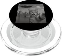 Cat Selfie With Alien UFO Shirt New Orleans Cat UFO Invasion PopSockets PopGrip per MagSafe
