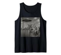 Cat Selfie With Alien UFO Shirt San Diego Cat UFO Invasion Canotta