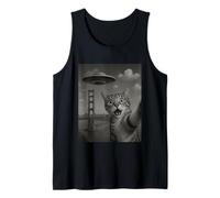 Cat Selfie With Alien UFO Shirt San Francisco UFO Invasion Canotta