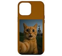 Cat Selfie with Alien with White Eyes Funny for Kids Adults Custodia per iPhone 12 Pro Max