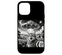 Cat Selfie With Aliens UFO Funny Cats Alien Abduction Custodia per iPhone 12/12 Pro