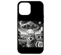 Cat Selfie With Aliens UFO Funny Cats Alien Abduction Custodia per iPhone 12 Pro Max